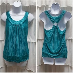 Iz Byer Y2K Crinkle Halter Top